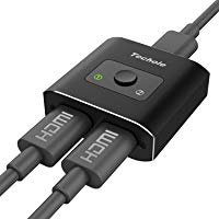 HDMI Switch, Techole Conmutador HDMI Switcher Bidireccional Entrada 2 a 1 Salida o Switch 1 a 2 Salida, Soporta 4K, 3D y 1080P para HDTV, BLU-Ray Player, PS3, PS4, DVD, DVR, Xbox, etc