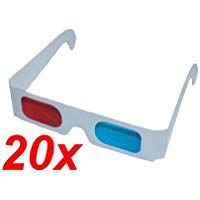 RBrothersTechnologie - Gafas 3D, 20 unidades, color azul y rojo