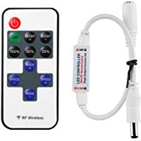 LitaElek Monocromo LED Cinta Tira de LED Controlador DC 5V-24V Mini Controlador LED w/RF Remoto para SMD 5050 3528 2835 5630 Un Solo Color LED Tira LED Strip