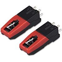 Navaris 2x Agujas de recambio para tocadiscos - Aguja universal de reemplazo para tornamesa Crosley Technics Philips Auna Jensen - Con fonocaptor