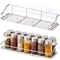 EZOWare Estanter&iacute;a para Cocina o Ba&ntilde;o sin Taladro, 2 Pcs Cesta Estante Organizador en Acero Inoxidable con Montaje Adhesivo - 34 x 10.5 x 6 cm