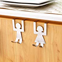 BESTEU 2pcs de Dibujos Animados Humanoid Gancho Puerta Trasera Gancho de Acero Inoxidable Armario Home Kitchen Gancho de ba&ntilde;o