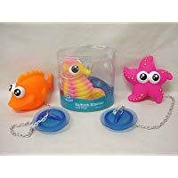 SET 3 TAPONES BA&Ntilde;ERA LAVABO BIDE FREGADERO BA&Ntilde;O FLOTADOR INFANTIL PEZ ESTRELLA CABALLITO MAR VARIADO