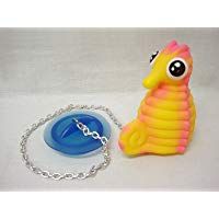 TAPON BA&Ntilde;ERA LAVABO BIDE FREGADERO BA&Ntilde;O FLOTADOR INFANTIL MARINE ADVENTURE TROOPERS CYRUS ANIMAL MAR CABALLITO DE MAR AMARILLO ROSA