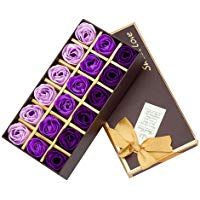 Cisixin 18 Piezas Rose Jabones Perfumados en Caja de Regalo (P&uacute;rpura)