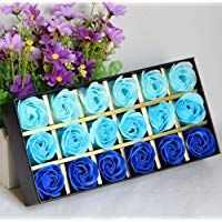 Cisixin 18 Piezas Rose Jabones Perfumados en Caja de Regalo (Azul)