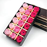 Jzhen 18 Pcs Flor Rosas de Jab&oacute;n Color del Gradiente en Caja de Regalo, Regalo para Cumplea&ntilde;os Regalo, D&iacute;a de San Valent&iacute;n, D&iacute;a de la Madre ect