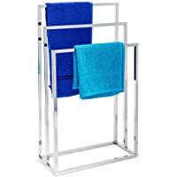 Relaxdays&nbsp;&ndash;&nbsp;10019256&nbsp;&ndash;&nbsp;Toallero de Acero Inoxidable Cromado, 82,5&nbsp;x 46&nbsp;x 21&nbsp;cm Metal con 3&nbsp;Brazos&nbsp;&ndash;&nbsp;Toallero con 3&nbsp;Barras, Elegante ba&ntilde;o toallero en Estilo Moderno, Met&aacute;lico Plata