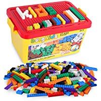 burgkidz 520 Piezas Bloques de Construcci&oacute;n, con Caja de Almacenamiento y Placa Base de Construcci&oacute;n, Compatible con Todos Los Ladrillos de Las Principales Marcas