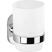 Wenko Power-Loc Vaso de Dientes, Cinc Moldeado Bajo Presi&oacute;n, Plateado, 10x7x10 cm