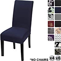 YISUN Fundas de Silla de Comedor El&aacute;sticas y Modernas, Extra&iacute;bles y Lavables, Fundas de Licra para sillas Altas 4/6 Piezas Fundas Protectoras para sillas