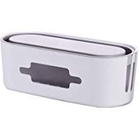 Yardwe Organizador de Cable de Escritorio Soporte para Cables L&aacute;piz Tijera Contenedor de Caja (Blanco)