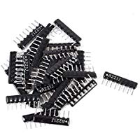 30 PC A08-221 220Ohm 2,54 mm de paso de 8 pines plomo Resistencias Network