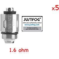 100% ORIGINAL - Lote de 5 resistencias JUSTFOG 1.6 ohmios AUTHENTIC compatible Q16 / Q14 / C14 / G14 / S14 - C&oacute;digo de seguridad comprobable en el sitio JUSTFOG