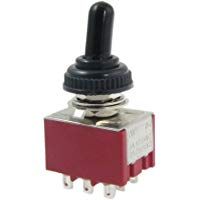 uxcell on/on 2&nbsp;Posici&oacute;n 3PDT Toggle Switch con Boot Impermeable, ca, 250&nbsp;V, 2&nbsp;Amp, 125&nbsp;V, 5&nbsp;AMP