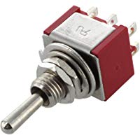 SODIAL(R) Mini interruptor de palanca DPDT ON-ON Dos posiciones Rojo 2A 250V 5A 120V