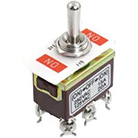 SODIAL(R) AC 250V / 15A 125V / 20A ENCENDIDO / APAGADO / ENCENDIDO Interruptor de palanca momentaneo DPDT de 3 posiciones