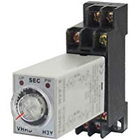 sourcingmap H3Y-2 220VAC DPDT 30 Segundos 8 Terminales Lazompo de Retardo de Lazompo del Rel&eacute; con Base