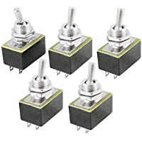 5 Pcs AC 220V 3A 110V 6A ON/OFF 2 Posici&oacute;n SPST Interruptor Conmutador