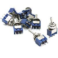 SODIAL(R) 3 - Posiciones SPST Enclavamiento Mini Interruptor de Palanca 6A 125VAC 3A 250VAC 10PCS