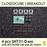 ClosedCube SHT31-D Mini (Digital I2C) Humidity & Temperature with SF2 Filter Cap (4 pcs) and TCA9546A I2C Switch Breakout Boards Bundle