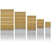 Estmoon 100 Pcs Brocas helicoidales, HSS con revestimiento de titanio de brocas helicoidales de alta velocidad 1/1.5/2/2.5/3mm DIY herramientas de perforaci&oacute;n profesional para madera, pl&aacute;stico y Metal
