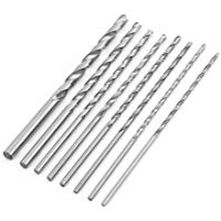 8pcs 200 mm extra larga de acero de alta velocidad de v&aacute;stago recto torcedura brocas Set herramienta 4-10 mm para madera de pl&aacute;stico y aluminio