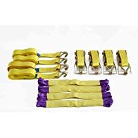 Heavy Duty correas de carraca x 4&nbsp;recuperaci&oacute;n rueda correas 4.2&nbsp;M x 50&nbsp;mm 5T (5000kg), color amarillo