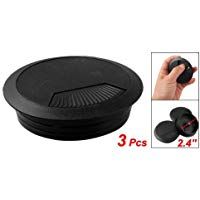 SODIAL(R) 3 x Escritorio 60mm Diametro Cubierta para Agujero de Cable Negro