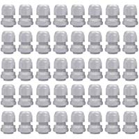 TOOHUI 40Pcs M16 x 1.5 Cable Gl&aacute;ndulas Articulaciones, PG9 Glandulas de Cable de Nylon, Cable Gland de Plastico Impermeable &Oslash; 4mm-8mm, Conectores de Cable a Prueba de Agua (Blanco)