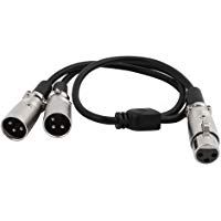 Cable Separador Y parche 1.8ft Audio Cable XLR hembra a XLR macho doble negro
