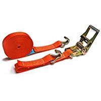 PONSA R35GC. Ratchet 35 mm. Cinta trincaje con tensor/carrraca CON GANCHOS - para cargas semi-pesadas. Longitud 6m (0,5 ratchet + 5,5m cinta). Resistencia rotura real 5.000 kg