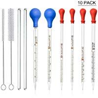 Pipetas Cuentagotas, Jestool 6pcs Pipetas de laboratorio Escala de Cristal L&iacute;nea Vidrio Pipeta para Laboratorio Cuentagotas de Vidrio Pipeta con Capucha de Goma Azul