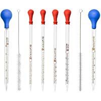 Pipeta de gotero graduada de vidrio con tapa de silicona (0.5ml 1ml 2ml 3ml 5ml 10ml) Juego de 6