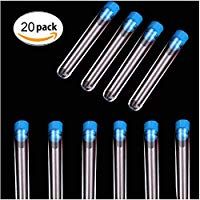 Dancepandas 20pcs 16ml tubos de ensayo pl&aacute;stico con Tapas de Empuje(15cm*1.5cm)