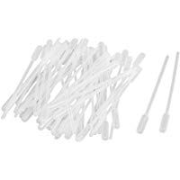 pipeta Pasteur - SODIAL(R)50 Piezas Pipeta Goteadora Liquido Pasteur Larga 11.5 cm Plastico Transparente Blanco