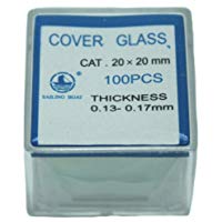 Cubreobjetos para microscopio, 10&nbsp;cajas de 100&nbsp;cubreobjetos cuadrados de 20&nbsp;x 20&nbsp;mm