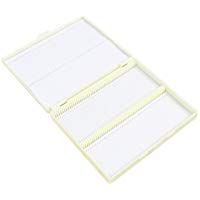 SODIAL(R) 20cm x 16cm Blanco Plastico Rectangular 100 Portaobjetos Caja