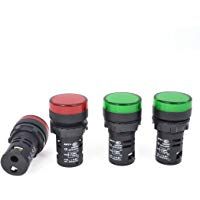 Luz Verde Rojo AC 380V 20mA LED indicador el&eacute;ctrico L&aacute;mpara piloto 4pcs