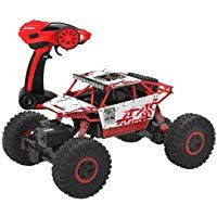 deAO RC Coche TodoTerreno Rock Crawler 4x4 a Control Remoto - 1:18 Rastreador de Roca 2.4GHz Sync System modo Multi Jugador (Rojo)