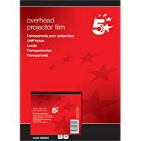 5 Star 333263 - Transparencias para impresoras inkjet con banda removible (A4, 50 hojas)