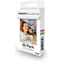 Polaroid Premium Zink Paper - Paquete de 30 papeles fotogr&aacute;ficos, compatibles con Polaroid Snap Z2300, socialmatic y la impresora m&oacute;vil Zip, 5 x 7.6 cm, blanco