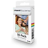 Polaroid Premium Zink Paper - Paquete de 50 papeles fotogr&aacute;ficos, compatibles con Polaroid Snap Z2300, socialmatic y la impresora m&oacute;vil Zip, 5 x 7.6 cm, blanco