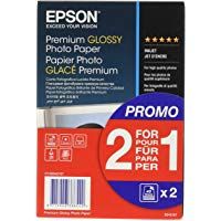 Epson Premium Glossy - Papel fotogr&aacute;fico, 10 x 15 cm, 2 x 40 hojas, 255 g - Glac&eacute;