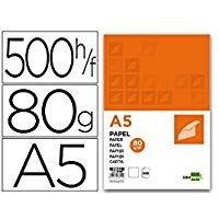 Liderpapel Papel A5 80g/m2 Paquete de 500 Color Blanco