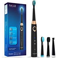 Fairywill Cepillo de dientes el&eacute;ctrico sonico recargable 4 horas cargadas pueden usarse 30 d&iacute;as.
