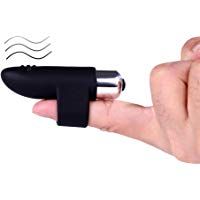 Mujeres del bailar&iacute;n del dedo vibrador del cl&iacute;toris vibrador juguetes de digitaci&oacute;n del punto del estimulador del dedo juguete del de la manga Dedos de silicona negro Banger masajeador (Negro)
