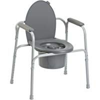 Invacare Styxo - Silla de wc 3 en 1 para personas mayores, Regulable en altura y con reposabrazos, color gris