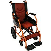 Mobiclinic, Silla de ruedas, Plegable, Aluminio, Freno en manetas, Reposapi&eacute;s Reposabrazos, Naranja, Asiento 40 cent&iacute;metros, Pir&aacute;mide