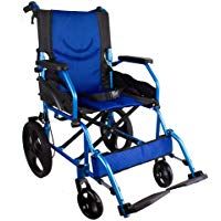 Mobiclinic, Silla de ruedas, Plegable, Aluminio, Frenos en manetas, Azul, Asiento 46 cent&iacute;metros, Pir&aacute;mide